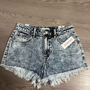 PacSun Black Jean Shorts with Frayed Hem